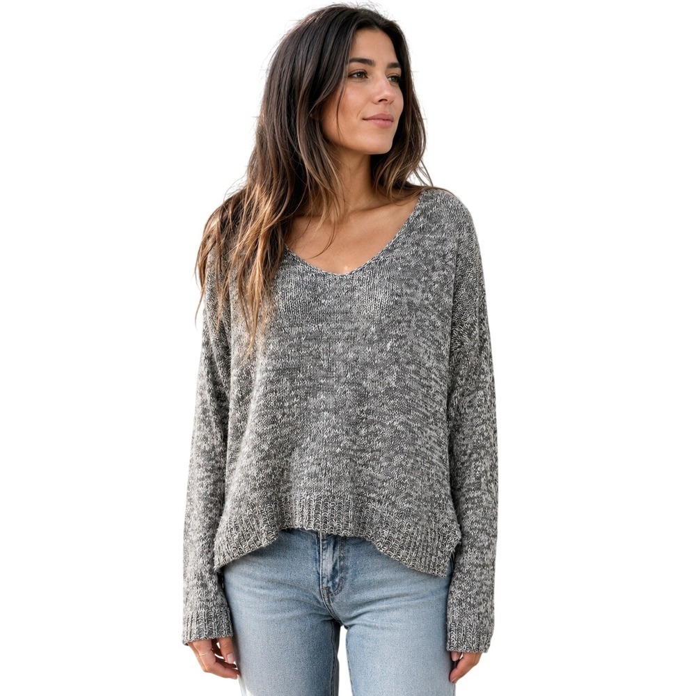 Abercrombie & Fitch Women Cotton Linen Oversized Slouchy‎ Sweater Size S Coastal